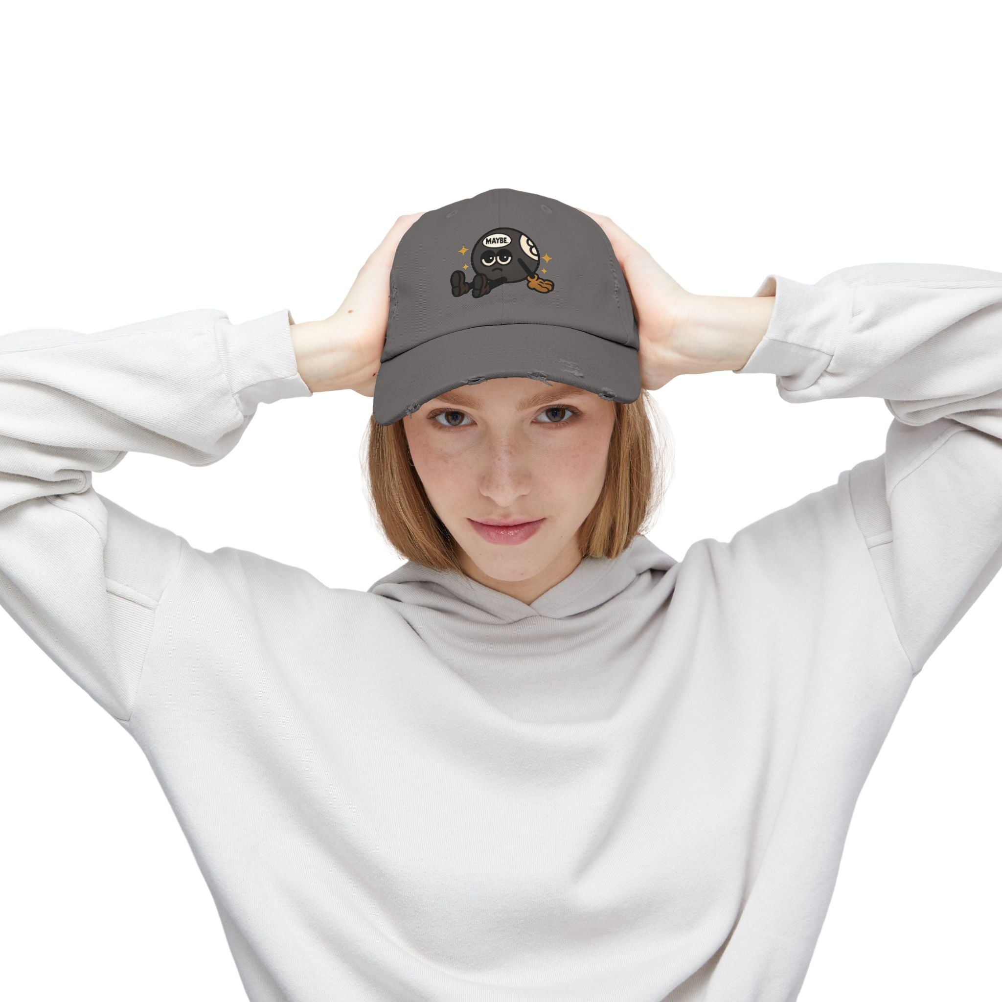 Quirky Unisex Distressed Cap – Trendy Freizeit-Basecap mit verspieltem Design