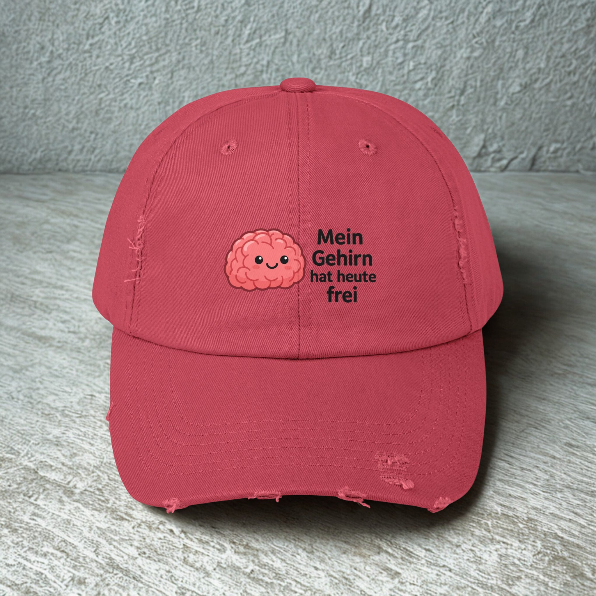 Cap „Mein Gehirn hat heute frei“ – Kawaii Gehirn Stickerei, Lustige Aesthetic Mütze