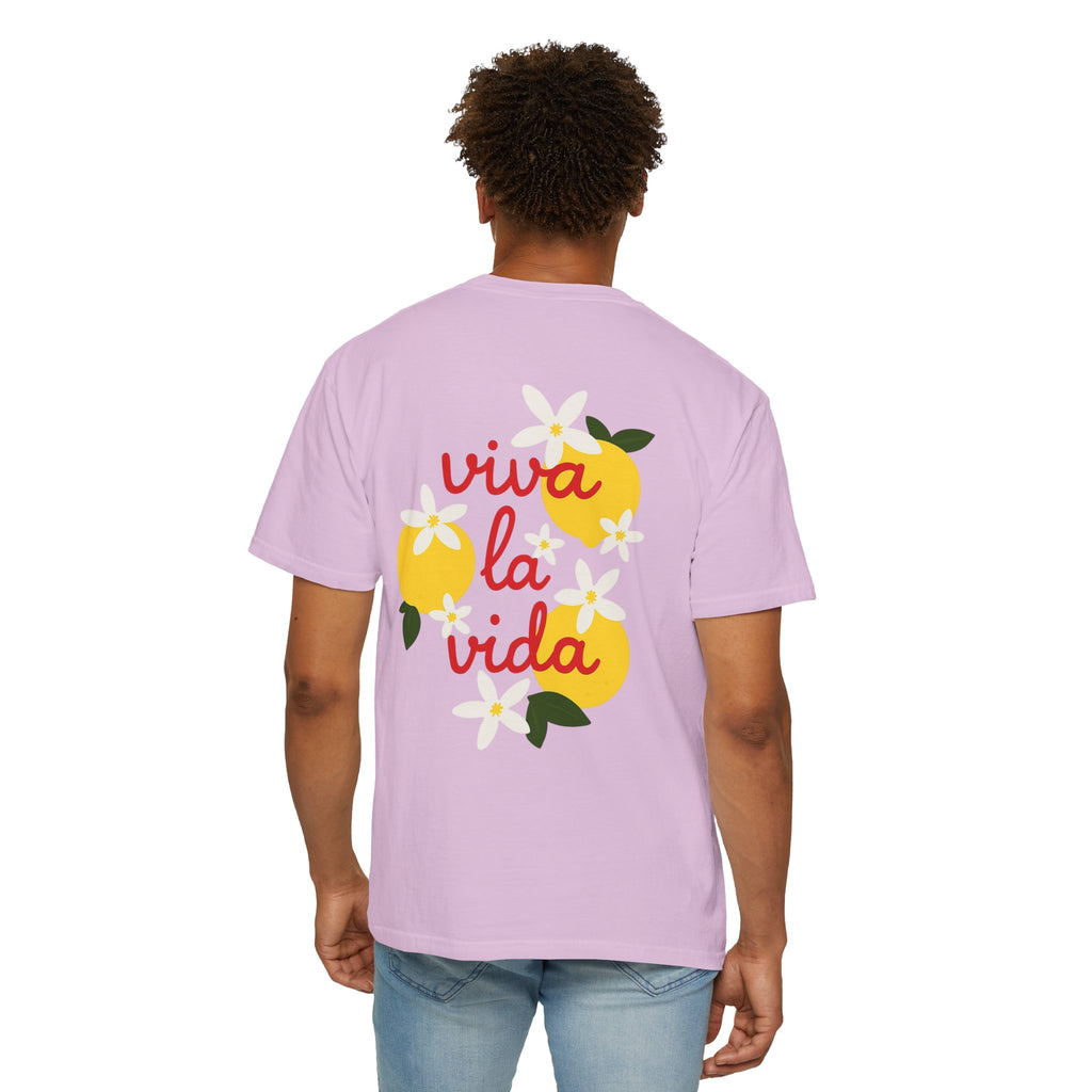 Viva La Vida Unisex T-Shirt – Sommer Vibes & Positive Energy | Bequemes Garment-Dyed Tee für Alltag & Freunde