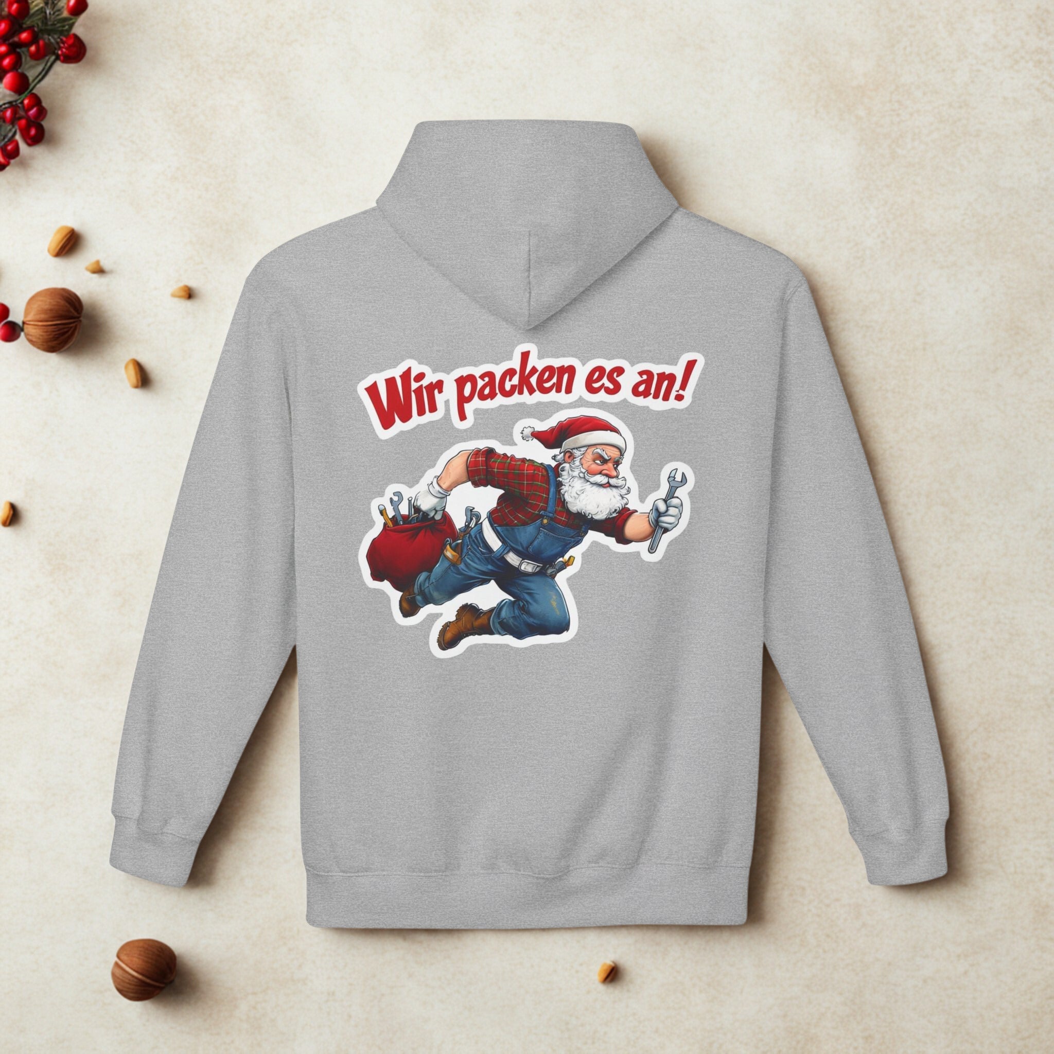 „Santa Claus ‚Wir packen es an!‘ – Lustiger Weihnachts-Pullover für die Feiertage“ - HappymodernDesigns 