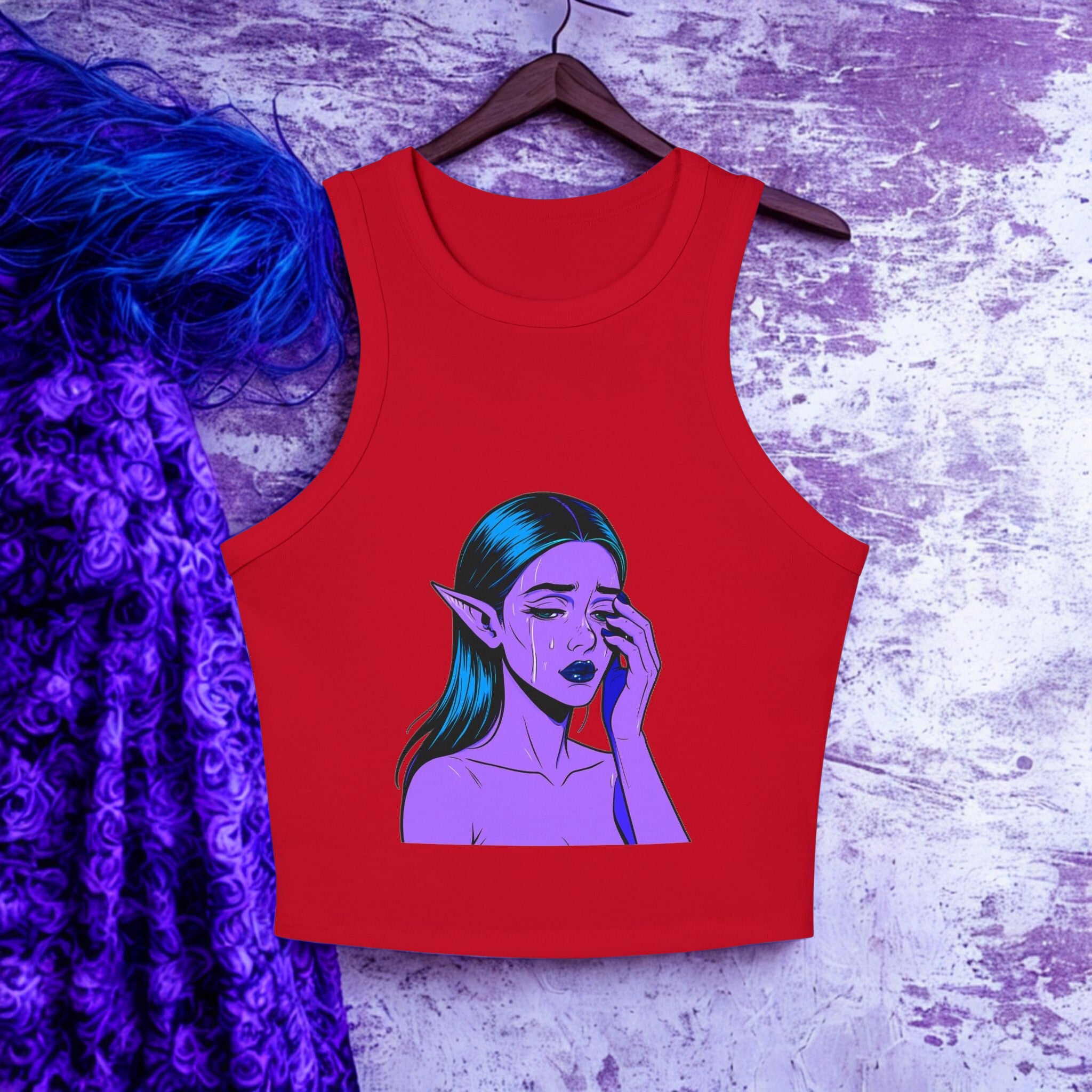 Gothic Fantasy Racer Tank Top – Edgy Sommer-Style für Festivals & Alltag - HappymodernDesigns 