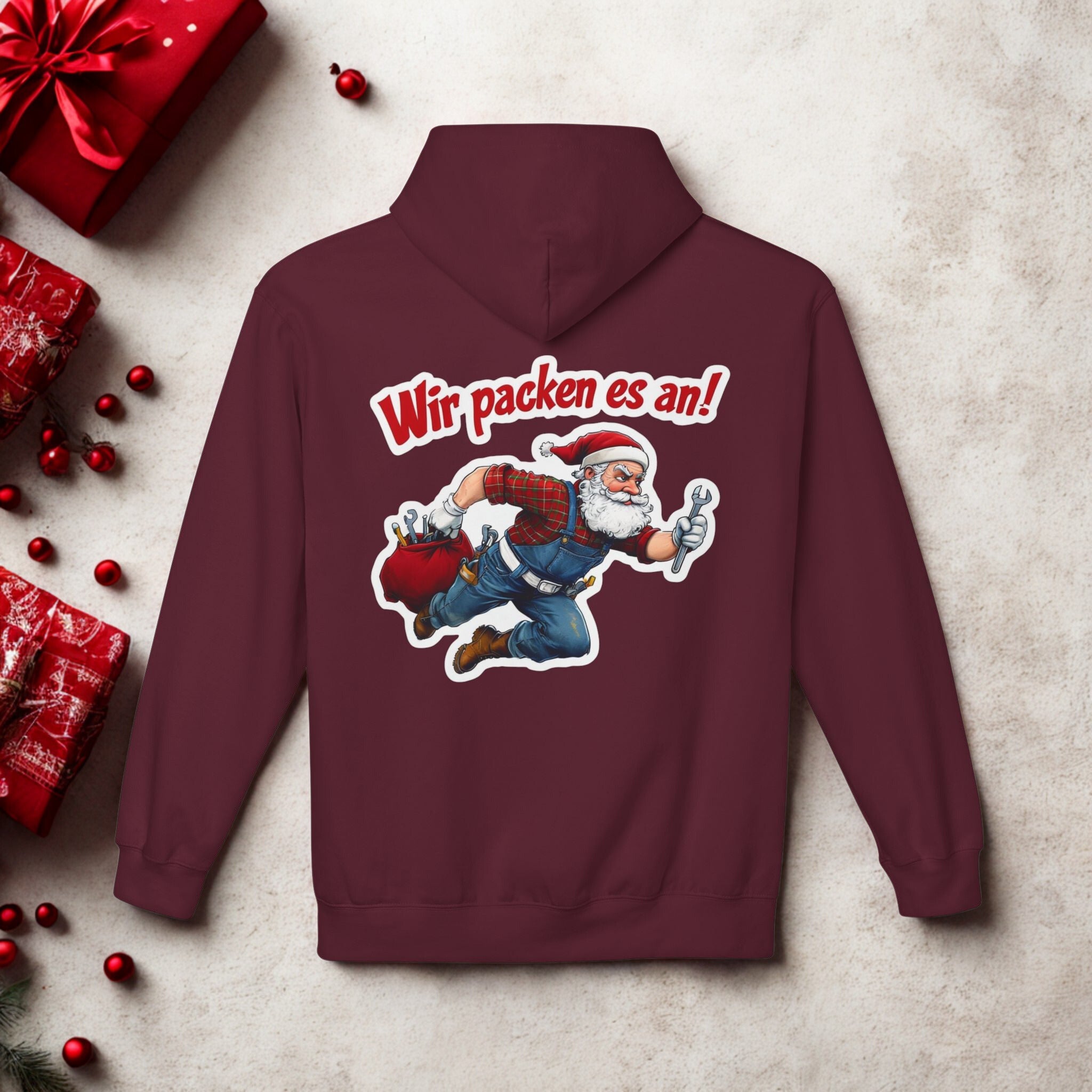 „Santa Claus ‚Wir packen es an!‘ – Lustiger Weihnachts-Pullover für die Feiertage“ - HappymodernDesigns 