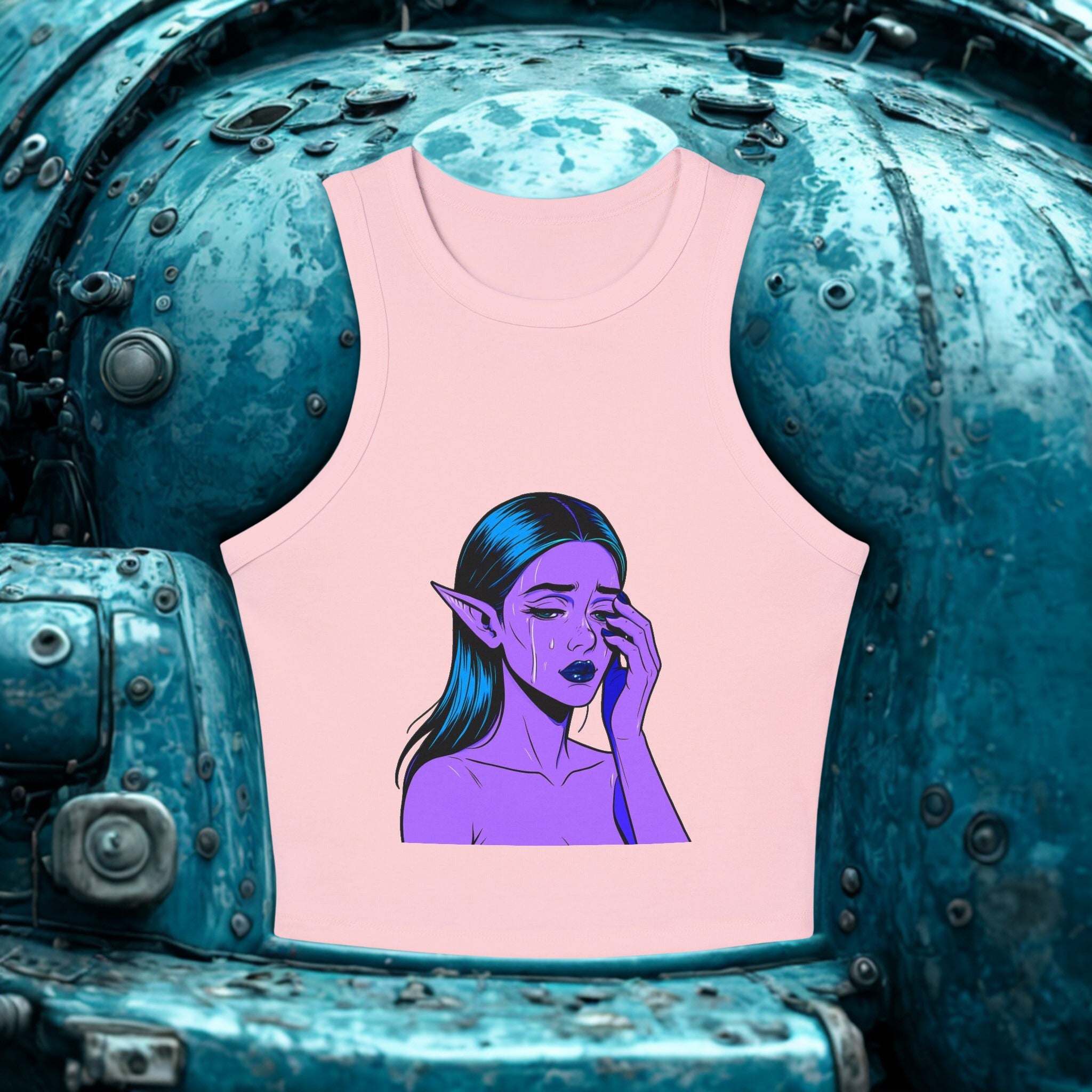 Gothic Fantasy Racer Tank Top – Edgy Sommer-Style für Festivals & Alltag - HappymodernDesigns 