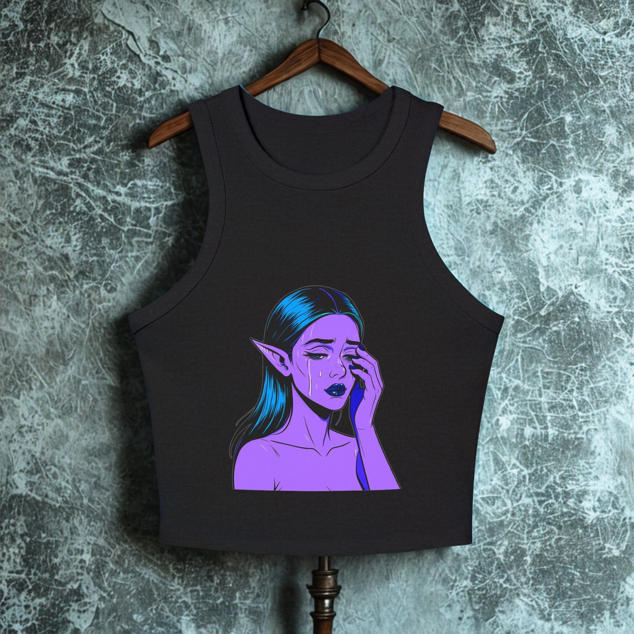 Gothic Fantasy Racer Tank Top – Edgy Sommer-Style für Festivals & Alltag - HappymodernDesigns 