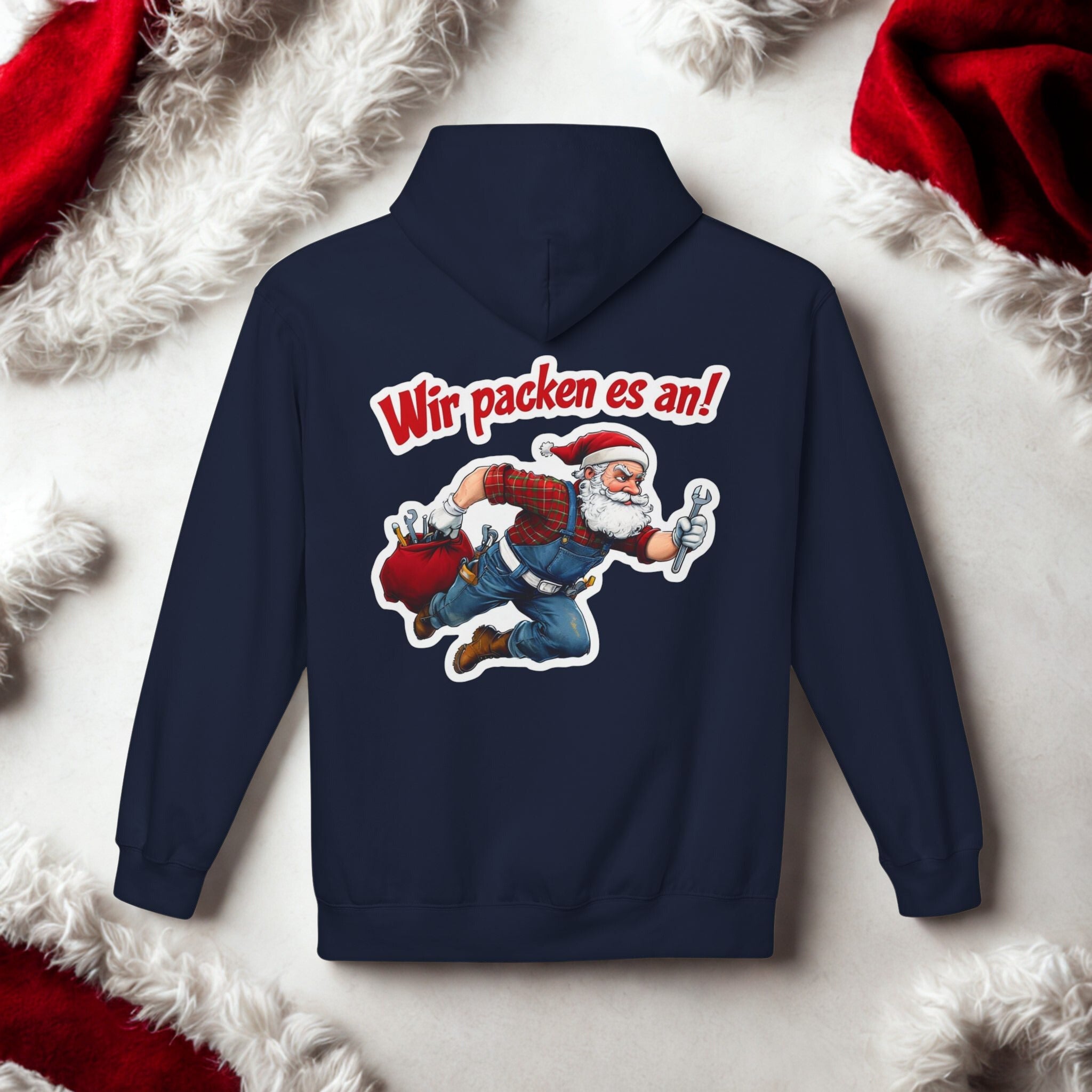 „Santa Claus ‚Wir packen es an!‘ – Lustiger Weihnachts-Pullover für die Feiertage“ - HappymodernDesigns 