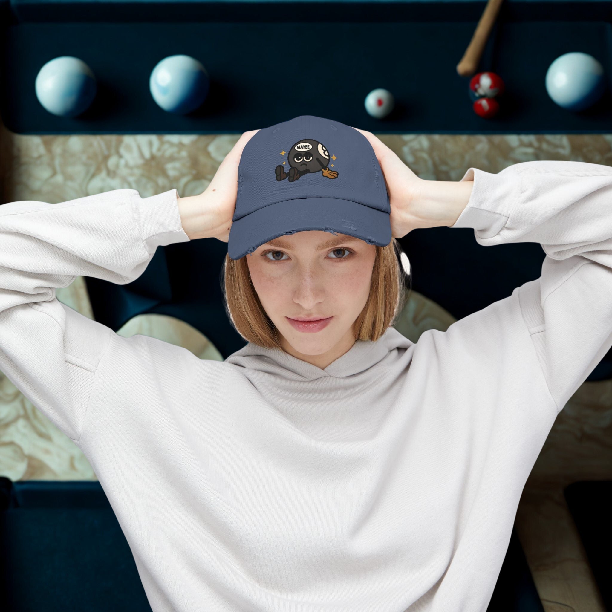 Quirky Unisex Distressed Cap – Trendy Freizeit-Basecap mit verspieltem Design - HappymodernDesigns 