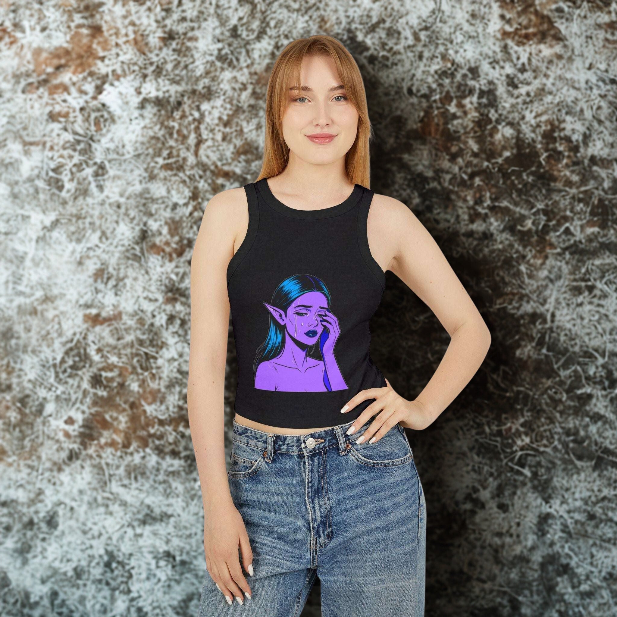 Gothic Fantasy Racer Tank Top – Edgy Sommer-Style für Festivals & Alltag - HappymodernDesigns 